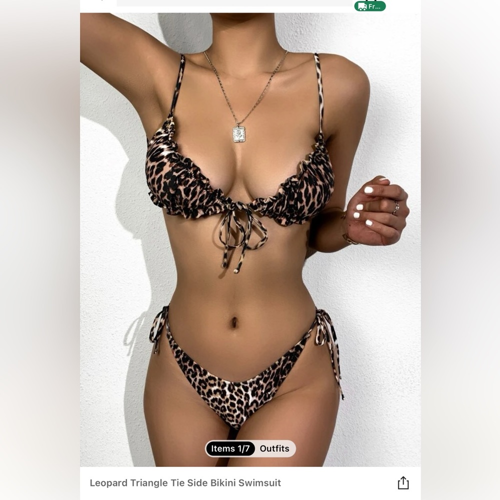 2pc cheetah print bikini